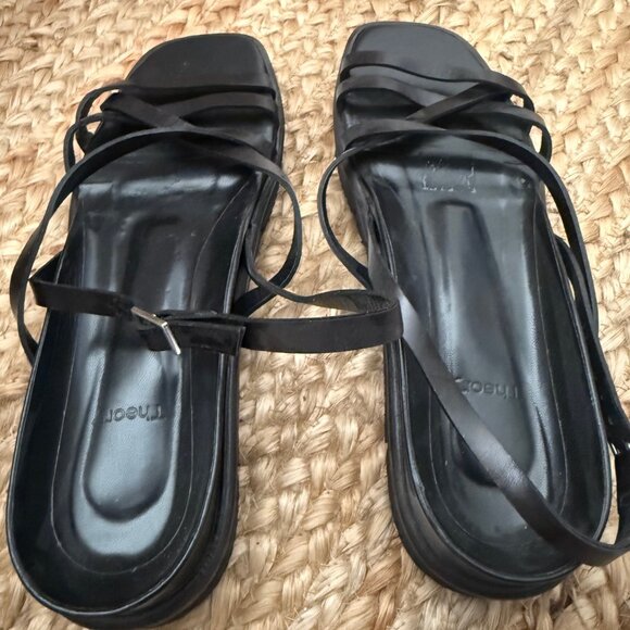 Black Strappy Theory Sandals - Picture 4 of 4